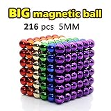 LOVEYIKOAI 216 Pcs Magnets Cube Building Blocks Magnetic Toys Colorful Buildable Sculpture Toy for Stress Relief Gift for Adults,5MM