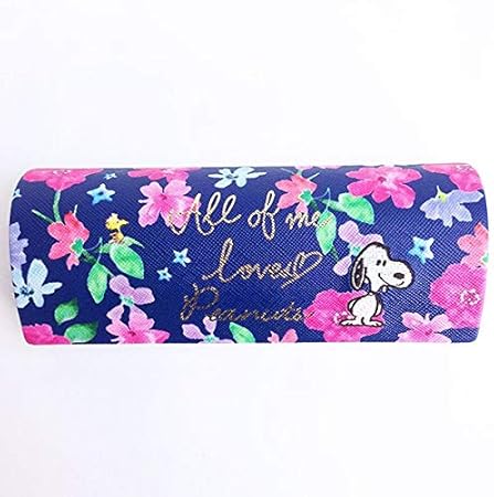 Amazon Co Jp ピーナッツ スヌーピー メガネケース 花柄 ネイビー グッズ Mcor おもちゃ