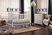 DaVinci Jenny Lind 3-in-1 Convertible Crib in Fog Grey, Removable Wheels, Greenguard Gold Certified