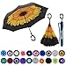 MRTLLOA 40/49/56 Inch Oversize Windproof Inverted Reverse Upside Down Umbrella, Golf Size Rain Umbrella, Double Layer, C-Shaped Handle for Men, Women and Kids (Sunflower, 49 Inch)