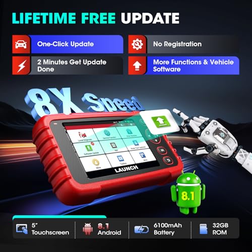 LAUNCH CRP129X V3.0 OBD2 Diagnostic Device, 12 Reset Functions, Diagnostic for 4 System Diagnostics ABS, SRS, Gearbox, Engine, Reader, Car, Full Functionality of OBD2, Auto VIN