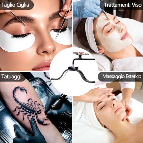yAyusi Cloud Floor Eyelash Lamp with Phone Holder, Foldable Retractable Eyelash Extension Lamp, LED Beauty Ring Light Dimmable for Skin Care/Tattoos (Black)