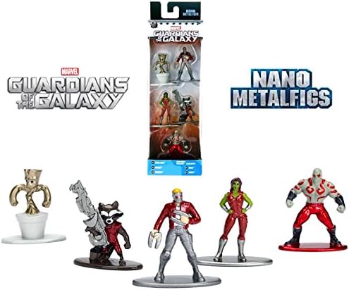 Marvel Guardians of the Galaxy Diecast Nano Metal Figures with Exclusive Drax &amp; Groot by Jada 1.5"