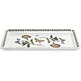 Portmeirion Botanic Garden Sandwich Tray (11.75"x5.25") - Convolvulus Motifs - Fine Porcelain with Chip-Resistant Glaze - Dishwasher, Microwave, Freezer, Oven Safe - Stylish Serveware Accents