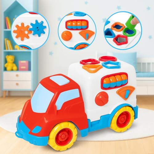 Caminhão de Brinquedo Caçamba Educativa com Encaixes Colorido Brinquedo Educativo Para Bebe 1 ano