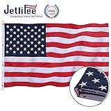 Jetlifee American Flag 10x15 Ft by US Veterans Owned Biz. Embroidered Stars Sewn Stripes and Brass Grommets US Flag. Fast Dry All Weather USA Flag for Indoors Outdoors 10 x 15 Foot