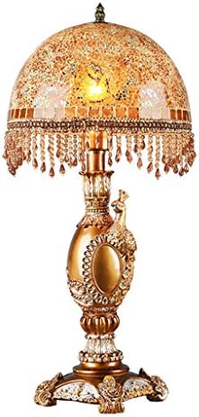 SHAOHUAYING American Luxury Vintage Resin Table Lamp Bedroom Bedside Lamp Living Room，Rose Gold Color,H53CM*W26CM