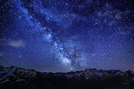 Amazon Com Mountains Night Sky Stars Nature Art Poster Print On Canvas x29in P Posters Prints