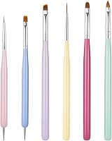 sularpek 6 Pcs Nail Art Brushes Set Gel Extension Builder Liner Dotting Tools view 1