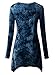 DJT Women's All Over Tie Dye Long Sleeve Asymmetrical Hem Tunic Medium Navy