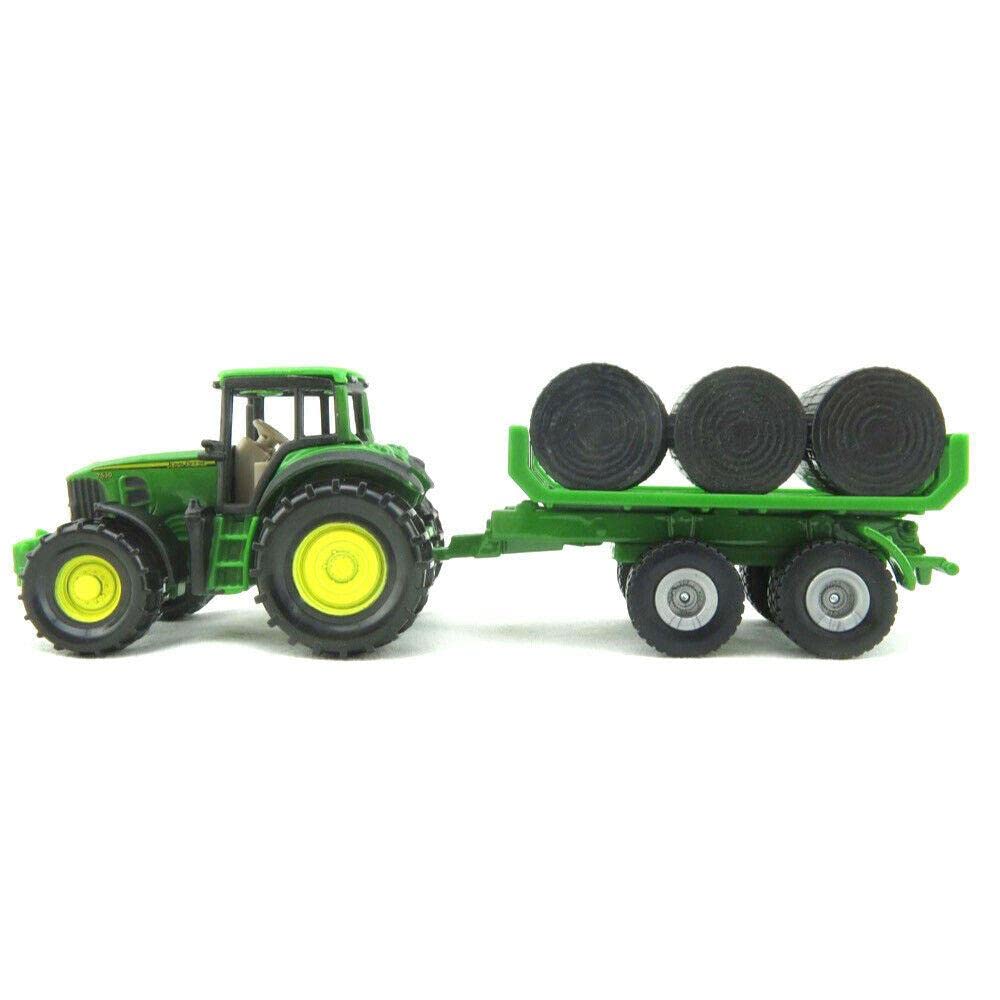 SIKU 1:87 Green John Deere With Trailer & Bales Vehicle