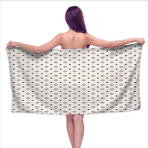 Beach Towel Towelsï¼Œ Wallpaper Like Print Black and White,Sports, Travels, Quick Drying and Super Absorbent Technology W 31.5" x L 63"