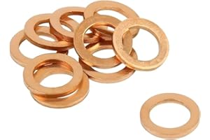 Yeanifeana 15 Pcs Copper 14mm Engine Oil Crush Washers Drain Plug Gaskets, Compatible with OEM PN Part 007603-014106 for Many