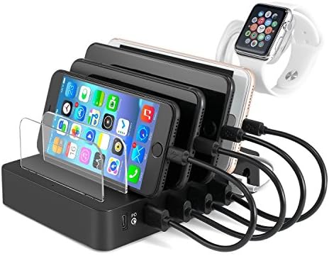 USB Type C Charging Station charges MacBook Pro / 6 Port 90W Docking Station with USB C Quick Charge for iPhone, iPad, Tablet, Laptop and more