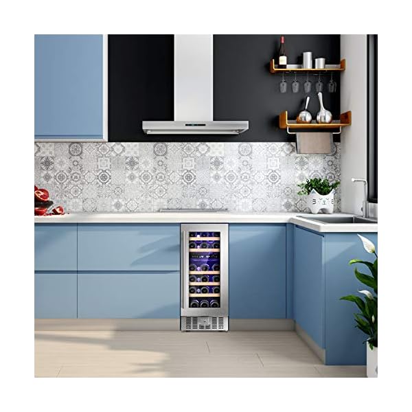 Antarctic-Star-15-Wine-Cooler-Beverage-Refrigerator-Beer-Mini-Fridge-28-Bottles-Dual-Zone-Built-in-Freestanding-Stainless-Steel-Double-Layer-Tempered-Digital-Temperature-Memory-Function-Glass-Door