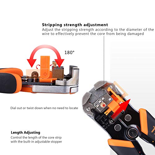 TACKLIFE MWS02 Wire Stripper, Tacklife SelfAdjusting 8.4 Inch Cable