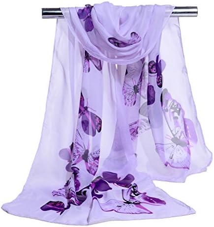 CANDIDO Spring Summer Chiffon Butterfly Flowers Gauze Kerchief Scarf Neckerchief