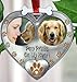 Dog Photo Christmas Ornament - Double Picture Pet Ornament - Paw Prints on My Heart - Dog Memorial - Holds Two 1 5/8
