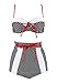 stripsky Retro 50s Dot Vintage High Waisted Bikini Red Strap Bathing Suit Swimsuit