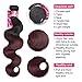 XCCOCO Hair Black to Wine Red Ombre Two Tone Body Wave Hair 3 Bundles with 4”X4” Lace Frontal Brazilian Body Wave Virgin Lace Closure and Hair Bundles (T1B/99J,10