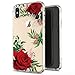 JIAXIUFEN Clear Case Cute Girl Red Flower Slim Shockproof Flower Floral Desgin Soft Flexible TPU Silicone Back Cover Phone Case for iPhone Xs Max 2018 6.5 inch
