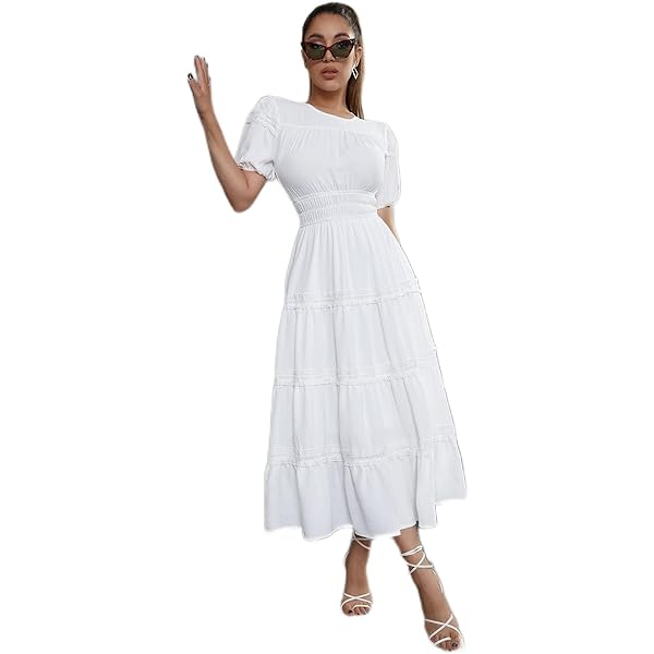 LOVESHACKFANCY Women's Minka Dress, True White, 0 at Amazon Women's  Clothing store