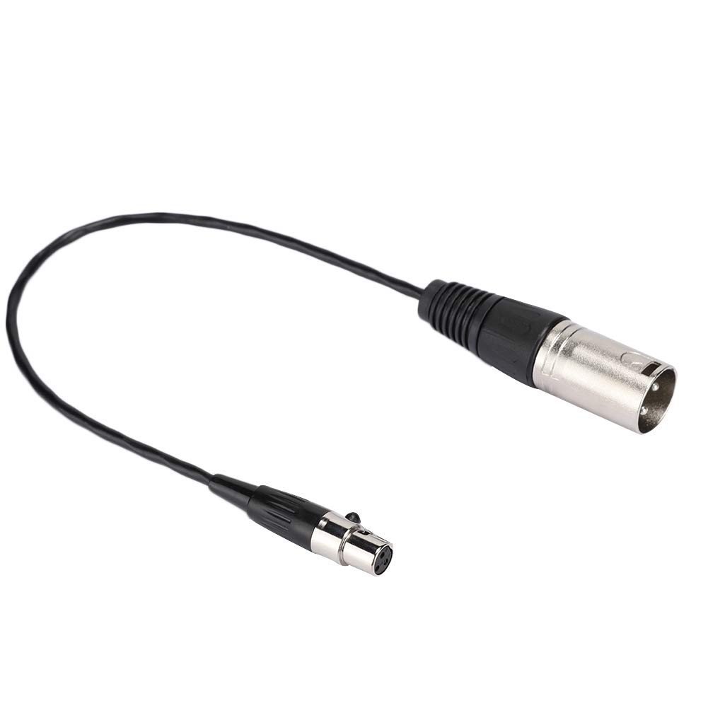 Plyisty 30cm Black Mini XLR to XLR Cable, 3 Pin Female to Male, for Cameras, SLR Cameras