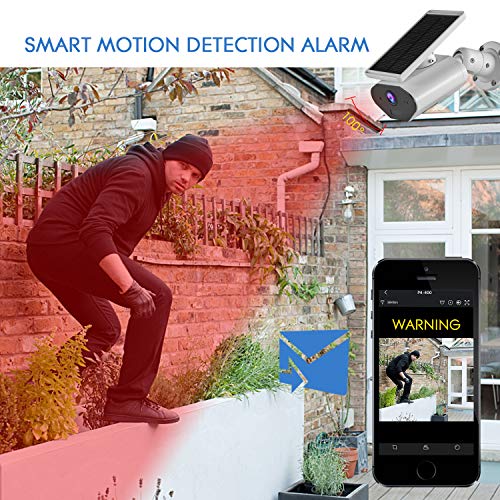 2019 New Outdoor Solar Powered Security Camera,CTVISON 2.4GHz WiFi Wireless Home Security Camera, Night Vision,Motion Detection,Rechargeable Battery, Two-Way Audio, IP66 Waterproof,Works with Alexa - Thumbnail 2