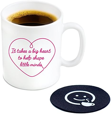 It Takes A Big Heart To Help Shape Little Minds Coffee Mug, 11oz - Cool Novelty Gift Idea For Teacher’s