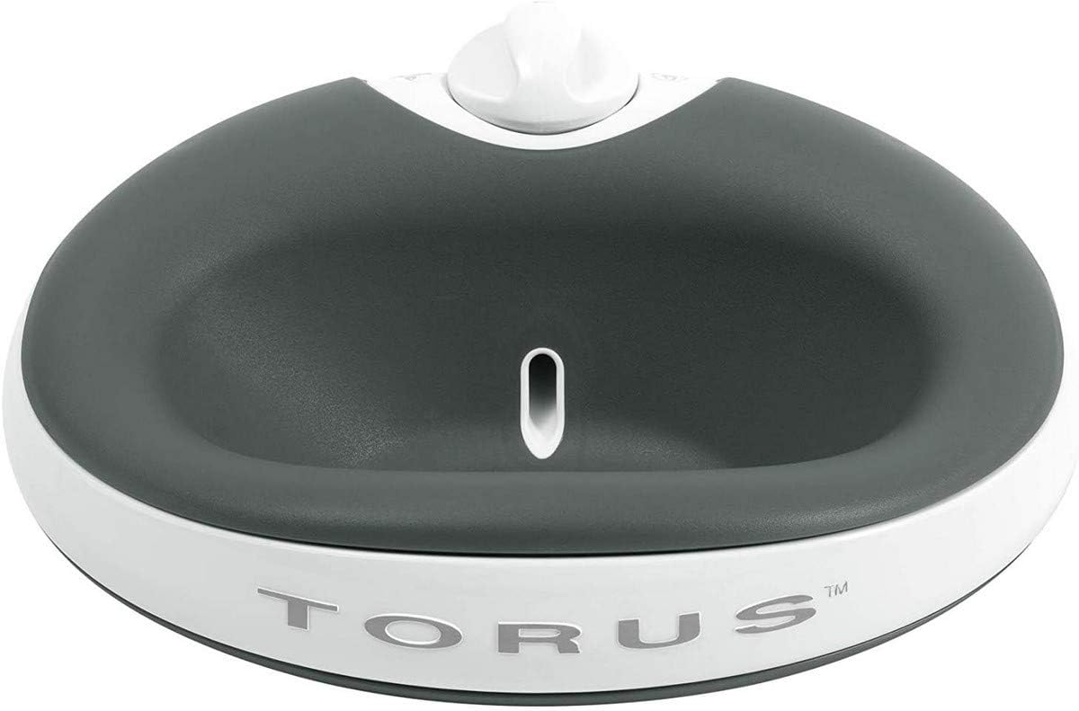 Torus Pet MINI Filtered Water Bowl (Charcoal), 1 Liter, Home and Travel Bowl, Autofill, Portable, Antimicrobial, BPA Free