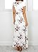 Women's Floral Tie Waist Split Flowy Party Long Beach Maxi Dress, White, Large