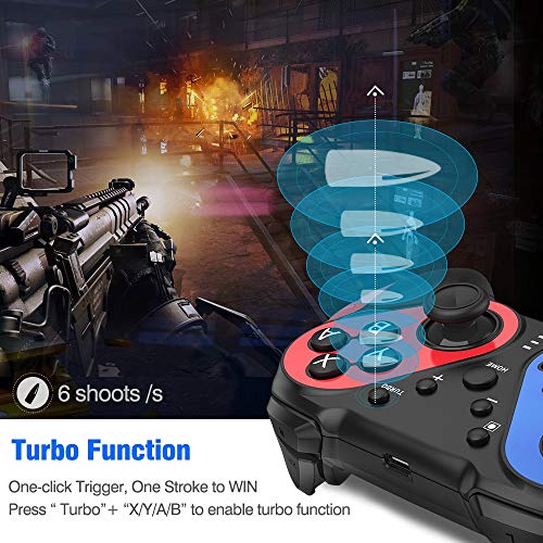 BEBONCOOL Wireless Controller with Amibo Function for Nintendo Switch/Pro/Lite, NFC Remote with Turbo/Motion Control/Dual Shock for Nintendo Switch Pro Controller
