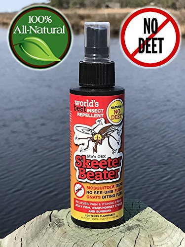 SKEETER BEATER: NO DEET - ALL NATURAL ORGANIC Insect Repellent Mosquito Repellent (also Gnats, Green Heads, Ticks, Flies, May Flies and Many More) Skeeter Beeter 4 Oz. Spray Pump