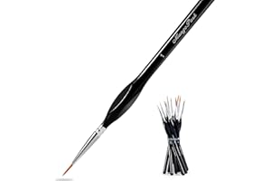 MangoPark 10PCS Miniature Paint Brushes - Detail Paint Brush Set, Fine Tip Paint Brush, Paint Brushes for Acrylic Painting, Model Paint Brushes for Warhammer 40k, DND Miniatures (10PCS Black 3)