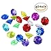 R.FLOWER 36 Carat Colorful Acrylic Diamond Crystals Gems Jewels for Table Scatters, Vase Fillers, Event, Wedding, Party, Birthday Decoration Pirate Treasure, Pack of 40