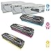 LD Remanufactured Toner Cartridge Replacement for HP 125A (Cyan, Magenta, Yellow, 3-Pack)