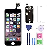 for iPhone 6S Screen Replacement (Black) with Front Camera, 3D Touch Screen Digitizer Frame for A1633, A1688, A1700 Full Assembly with Ear Speaker- Proximity Sensor-Repair Tool Kits-Screen Protector