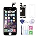 for iPhone 6S Screen Replacement (Black) with Front Camera, 3D Touch Screen Digitizer Frame for A1633, A1688, A1700 Full Assembly with Ear Speaker- Proximity Sensor-Repair Tool Kits-Screen Protector