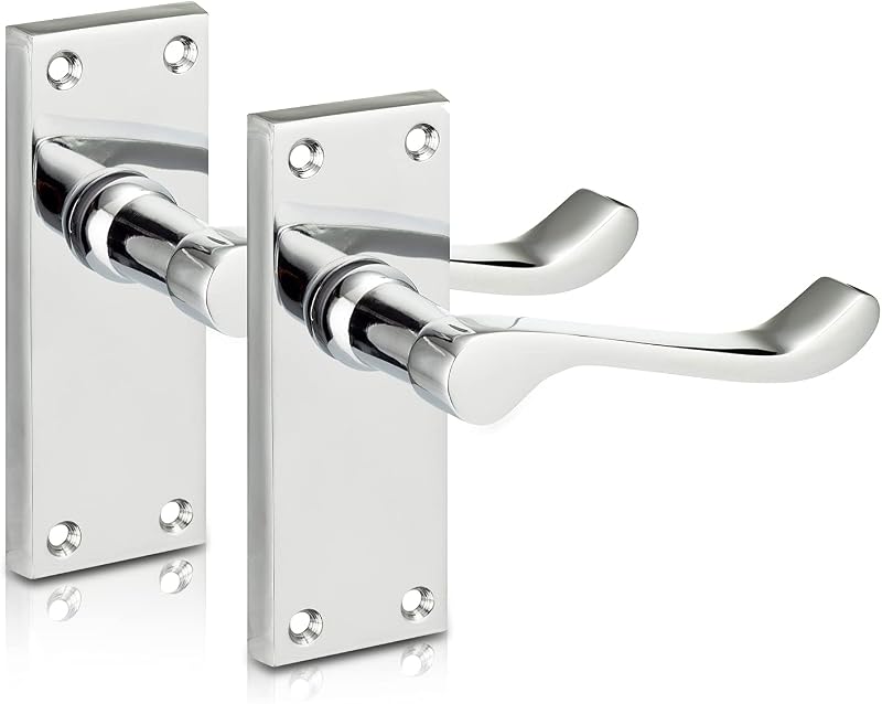 XFORT Chrome Elegance Range Polished Chrome Victorian Scroll Lever Latch