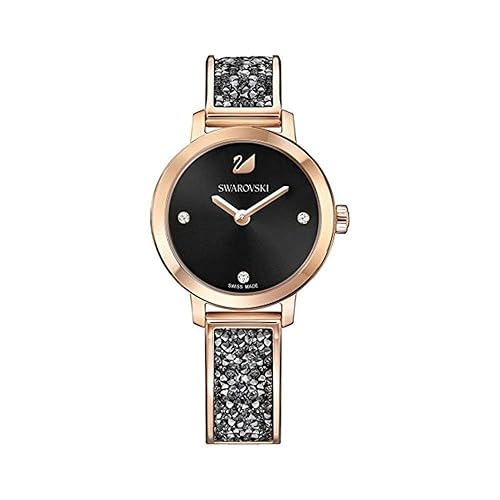 Swarovski Cosmic Rock Watch 5376068 Black dial Rose Gold Tone in
