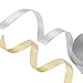 Feyarl Glitter Metallic Ribbon - 5/8-inch Wide Sparkly Fabric Gift & Wedding Ribbon for Crafting, Sewing, Hair Bows, Floral Projects & Parties (Gold & Silver)