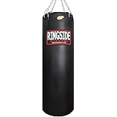 Ringside 100 lb Powerhide Heavy Bag for Boxing, MMA &amp; Muay Thai, 42"x14" | Soft-filled core with foam-lined strike surface for firm, resilient feedback during hard strikes. Chain and swivel included.
