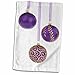 3D Rose Purple and Gold Christmas Baubles TWL_36954_1 Towel, 15
