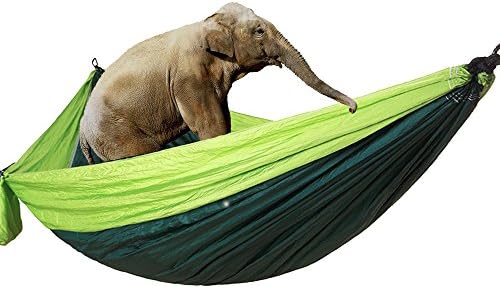 Onezo Camping Hammock with Tree Straps,Portable Nylon Parachute Hammock,Light Weight Soft Washable Breathable for Backpacking,Travel,Beach,Yard(Green)