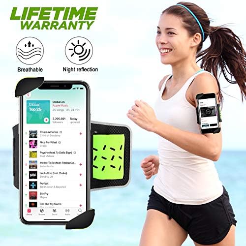Cell Phone Armband, Phone Holder for Running Armband, Sports Arm Bands for iPhone XR/XS Max/XS/X/8/8 Plus, Samsung Galaxy S10/S9/S8/Note 9 and All 4~6.5 Inch Phones (Green)