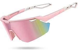 Lamicall Polarized Sports Sunglasses Men Women, [24g Ultralight] Adjustable Nose Pad Sports Goggles for Bike Hiking Running