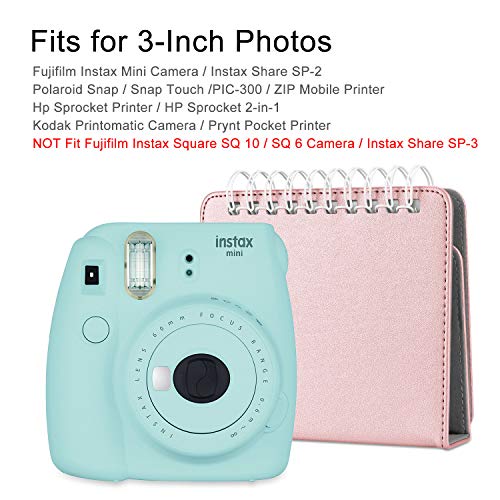 Fintie Calendar Photo Album for Fujifilm Instax - 64 Pockets Vegan Leather Photo Album for Fujifilm Mini 9 Mini 8+ Mini 90, HP Sprocket, Kodak Mini, Polaroid Camera 3-Inch Film (Rose Gold)