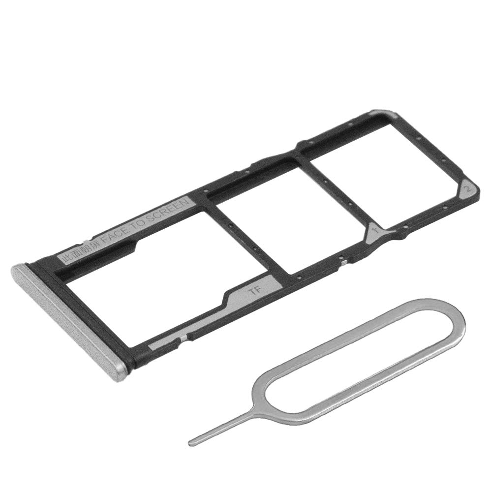 MMOBIEL DUAL SIM Card Slot Tray Holder Replacement Compatible with Xiaomi Redmi Note 9 / Note 9S / Note 9 Pro - Incl. SIM Pin - White