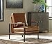 Signature Design by Ashley Peacemaker Mid-Century Modern Faux Leather Accent Chair, Brown
