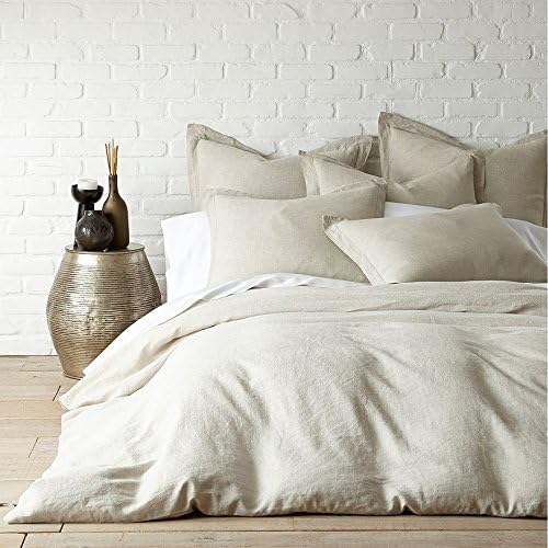 New Season Home French Linen Duvet Cover Set, Queen, Ivory, 3 Piece